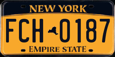 NY license plate FCH0187
