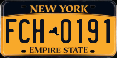 NY license plate FCH0191