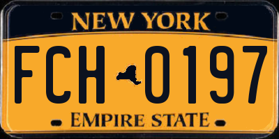 NY license plate FCH0197