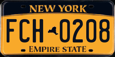 NY license plate FCH0208