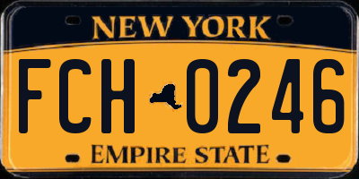 NY license plate FCH0246