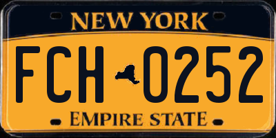 NY license plate FCH0252