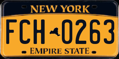 NY license plate FCH0263