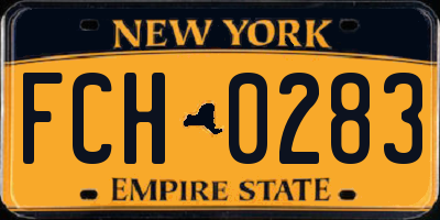 NY license plate FCH0283