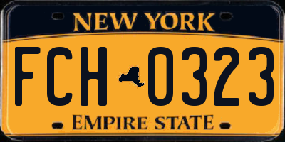 NY license plate FCH0323