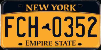 NY license plate FCH0352