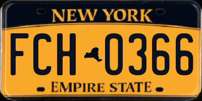 NY license plate FCH0366