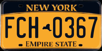 NY license plate FCH0367