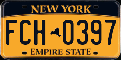 NY license plate FCH0397