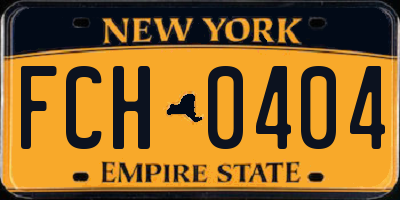 NY license plate FCH0404