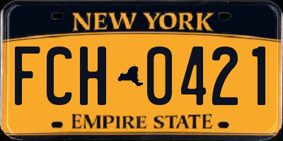 NY license plate FCH0421