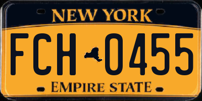NY license plate FCH0455