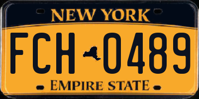NY license plate FCH0489