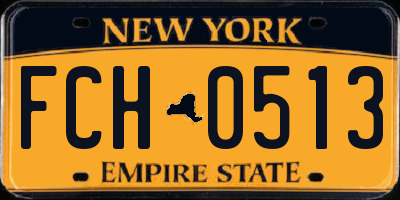 NY license plate FCH0513