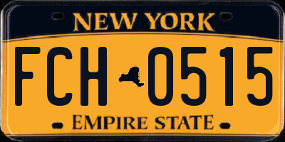 NY license plate FCH0515