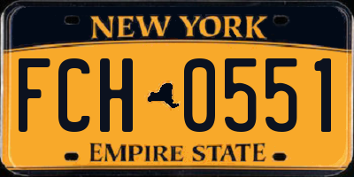NY license plate FCH0551