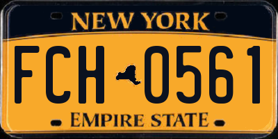 NY license plate FCH0561