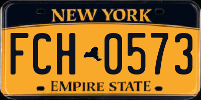 NY license plate FCH0573