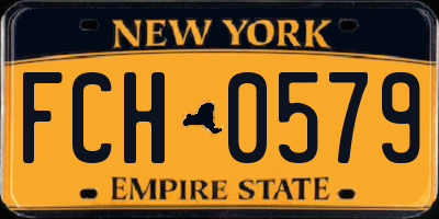 NY license plate FCH0579