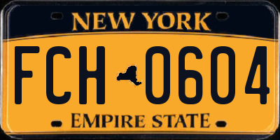 NY license plate FCH0604