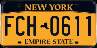 NY license plate FCH0611