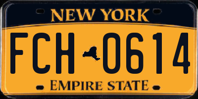NY license plate FCH0614