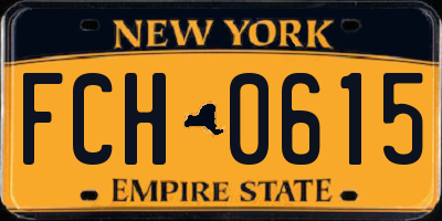 NY license plate FCH0615