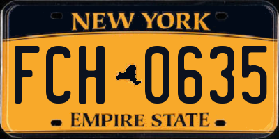 NY license plate FCH0635