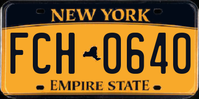 NY license plate FCH0640