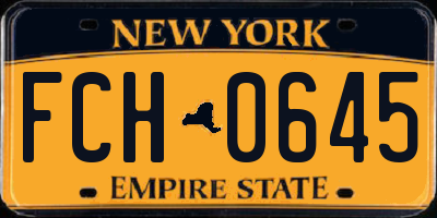NY license plate FCH0645