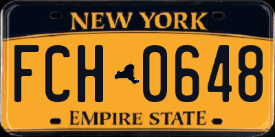 NY license plate FCH0648