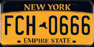 NY license plate FCH0666