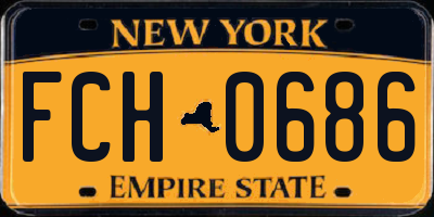 NY license plate FCH0686