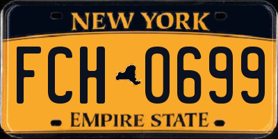 NY license plate FCH0699