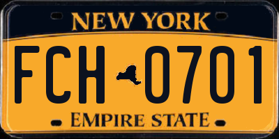 NY license plate FCH0701
