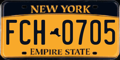 NY license plate FCH0705
