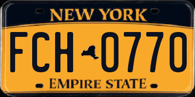 NY license plate FCH0770