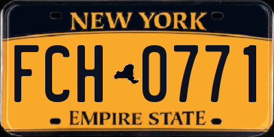 NY license plate FCH0771