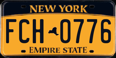NY license plate FCH0776