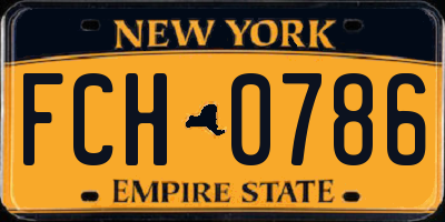 NY license plate FCH0786