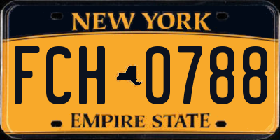 NY license plate FCH0788