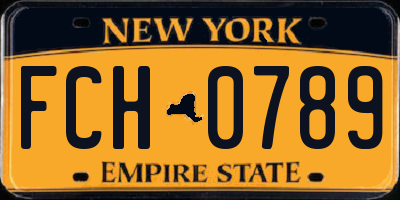 NY license plate FCH0789