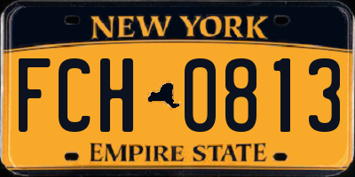 NY license plate FCH0813