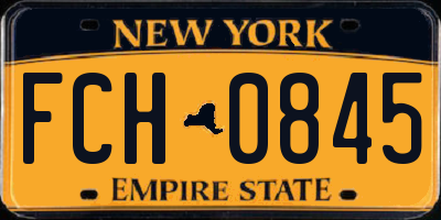 NY license plate FCH0845