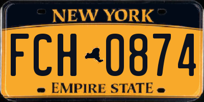 NY license plate FCH0874