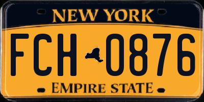 NY license plate FCH0876