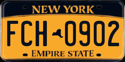 NY license plate FCH0902