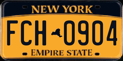 NY license plate FCH0904