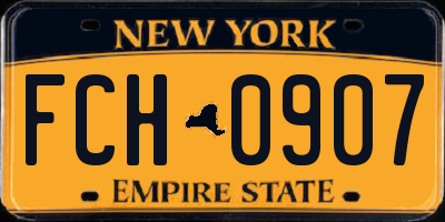 NY license plate FCH0907