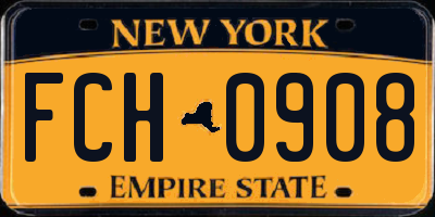 NY license plate FCH0908